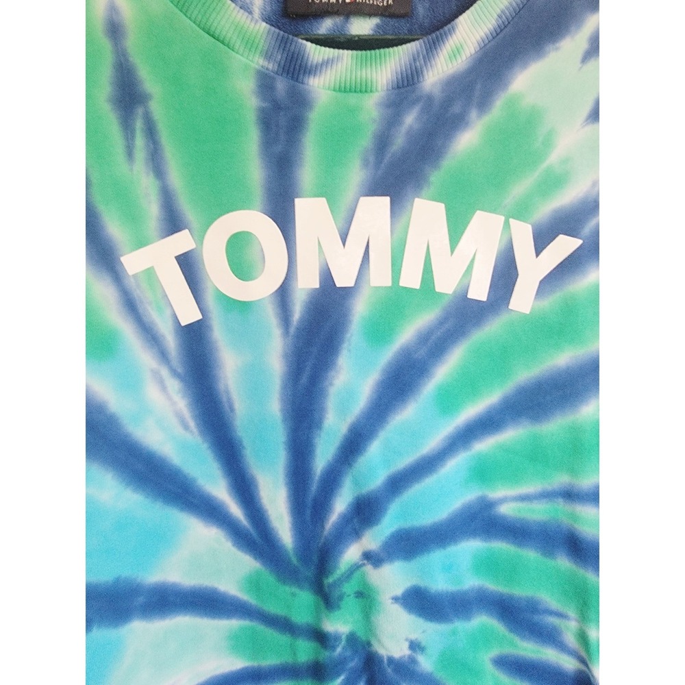 Tommy Hilfiger L Tie Dye Sweatshirt‎ Dress Long Sleeve Casual Comfy Cotton Large - Picture 12 of 12